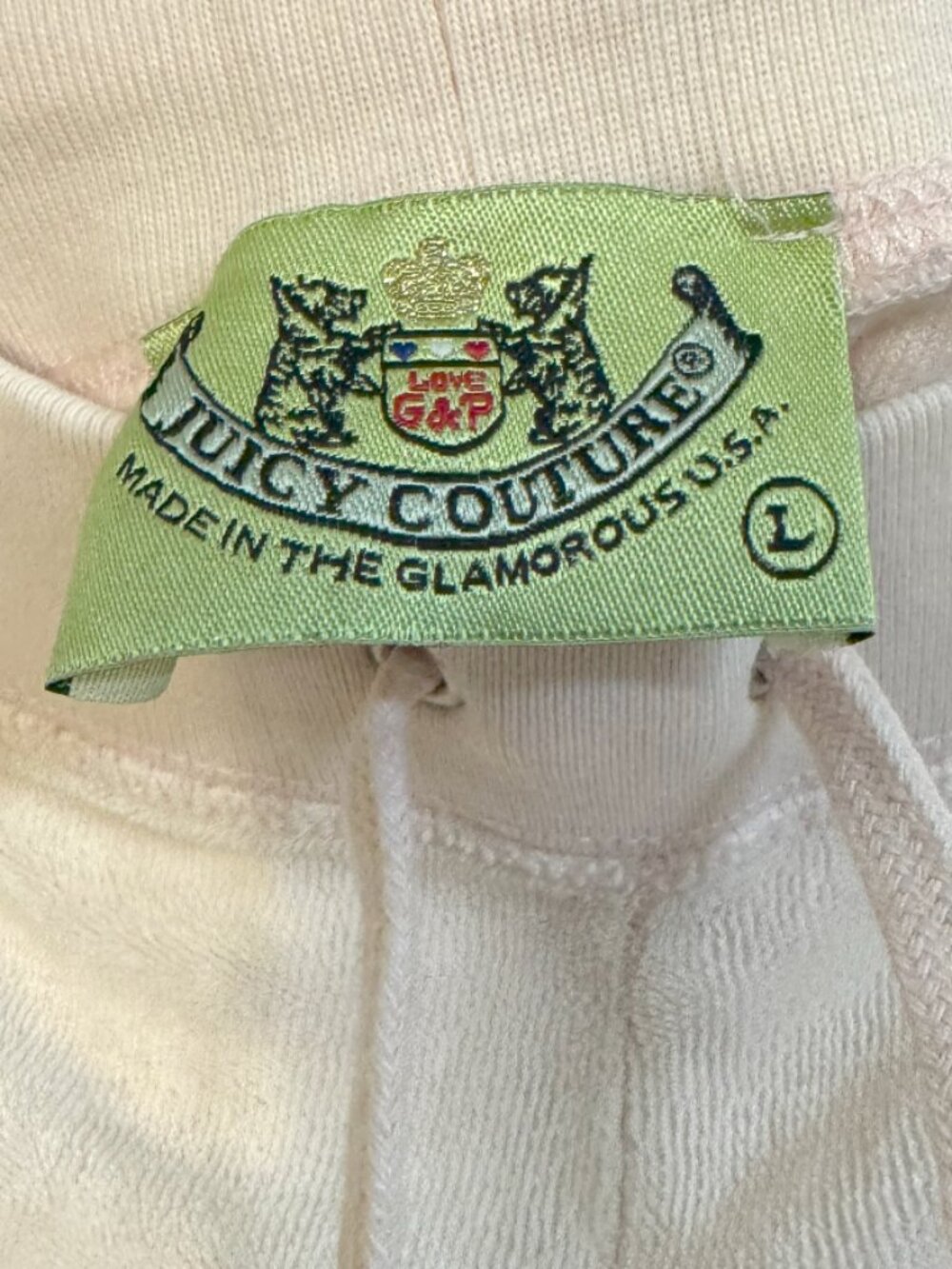 Large Juicy Couture Light Pink Terrycloth Drawstring Pants - Picture 4 of 4